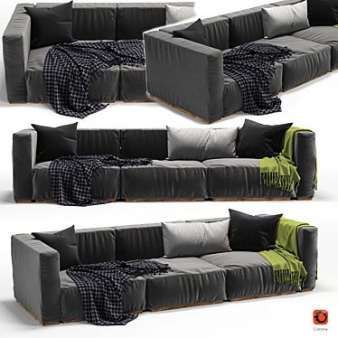 Cozy Peanut Sofa: Modern Design, Plush Comfort 3D model image 1 