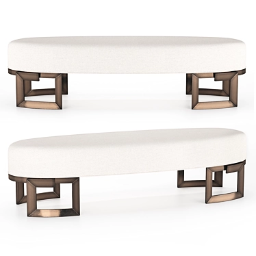 Mahogany Solid Bench 3D model image 1 