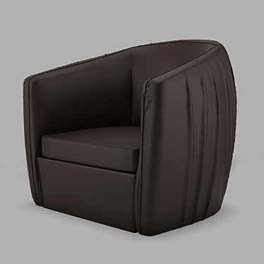 Aria Pleated Swivel Chair: Elegant Single Sofa 3D model image 1 