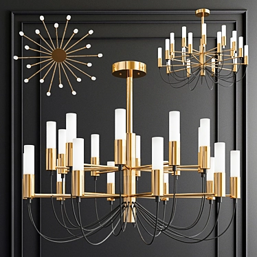 Elegant Crystal Chandelier 3D model image 1 