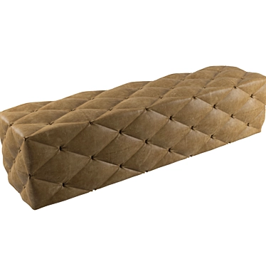 Luxury Tufted Leather Bench 3D model image 1 