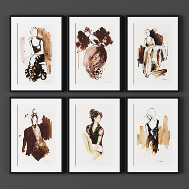 Frame Collection - Set of 6 Frames - Various Sizes & Textures 3D model image 1 