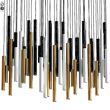 Sleek Tube Pendant Light 3D model image 1 