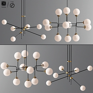 Elegant Crystal Chandelier: Vector-Style Lighting 3D model image 1 