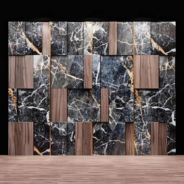 Sleek Wall Panel: W 5000 x H 4000 x D 50 mm 3D model image 1 