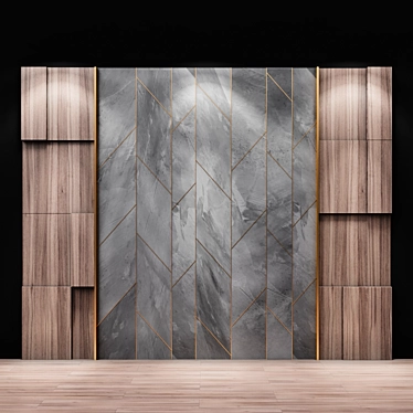 Modern Wood Acoustic Wall Panel 3D model image 1 