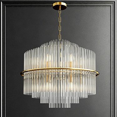 Luxury Gold Dining Room Chandelier 3D model image 1 