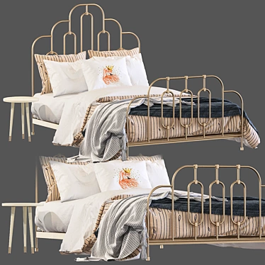 Deco Bed Anthropologie: Artful and Elegant 3D model image 1 