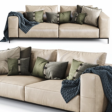 Flexform Ettore Sofa: Stylish and Spacious. 3D model image 1 