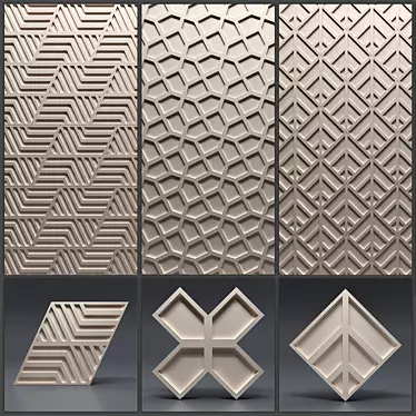 Seamless Gypsum 3D Panels: Stylish and Versatile 3D model image 1 