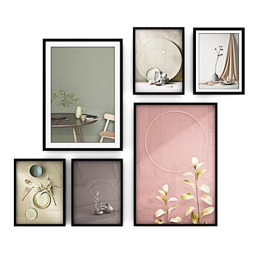 Elegant Set of Art Prints 3D model image 1 