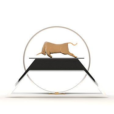 Elegant Bull Sculpture 3D model image 1 