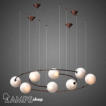 Modern Orery Chandelier - 80cm & 110cm Sizes 3D model image 1 