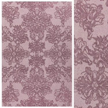 Elegant Damask Carpet 3D model image 1 