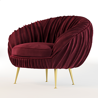 Elegant Round Armchair 3D model image 1 