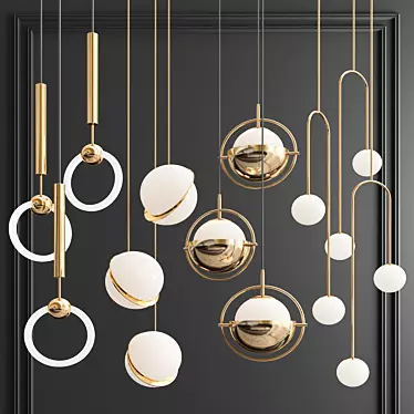 Sleek Pendant Lights_54 Top Brands 3D model image 1 