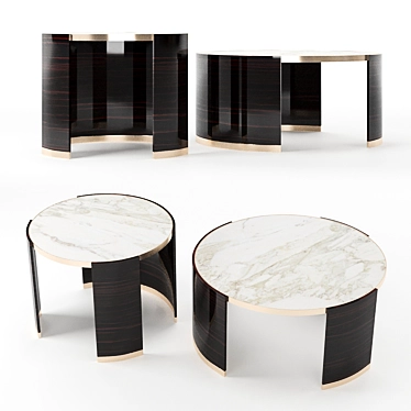 Jewel Coffee Table Set: 70cm & 90cm 3D model image 1 