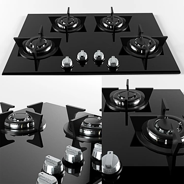 Sleek Gas Hob with Textures 3D model image 1 