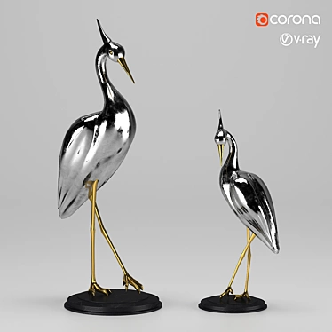 Elegant Stork Sculpture - Stunning Dimensions & Formats 3D model image 1 