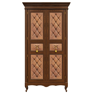 Vintage Wooden Wardrobe 3D model image 1 