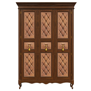 Elegant Wooden Wardrobe 3D model image 1 