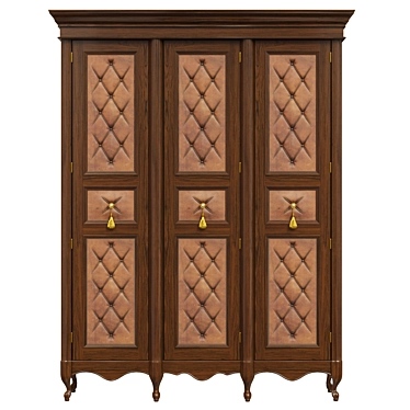 Classic Wood Wardrobe - 1800mm 3D model image 1 