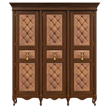 Classic Wood Wardrobe: Timeless Design 3D model image 1 