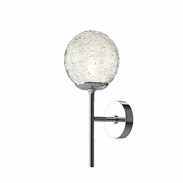 Modern Chrome Glass Sconce 3D model image 1 