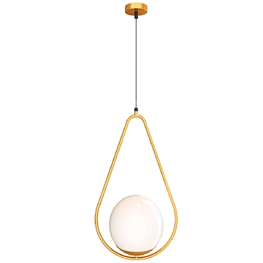 Globo Pendant Lamp: Golden Metal, Glass Shades 3D model image 1 