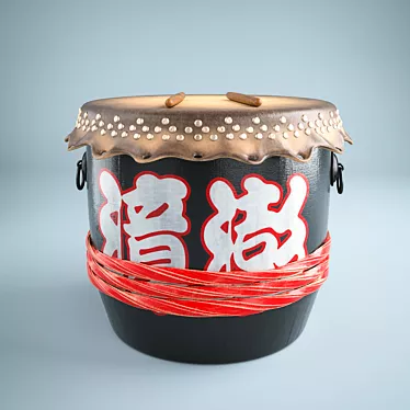 Dragon Dance PBR Drum 3D model image 1 