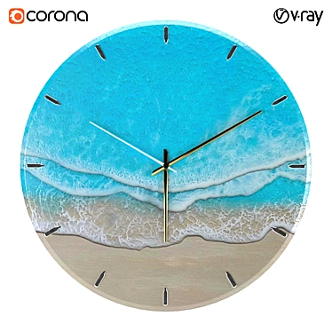 Sea Wave Clock - 3D Max 2012, FBX, OBJ - 60cm x 3.3cm x 60 3D model image 1 