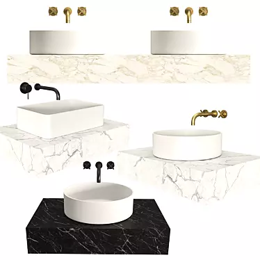 Title: Shiro Console Washbasin 3D model image 1 