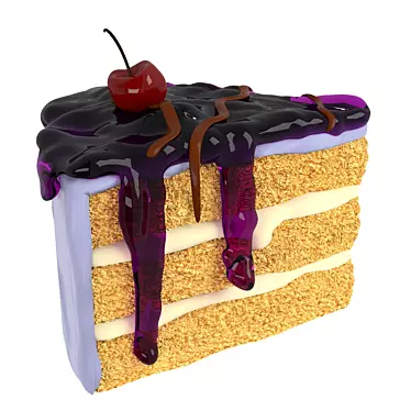 Jammy Delight: Heavenly Cake Bite 3D model image 1 
