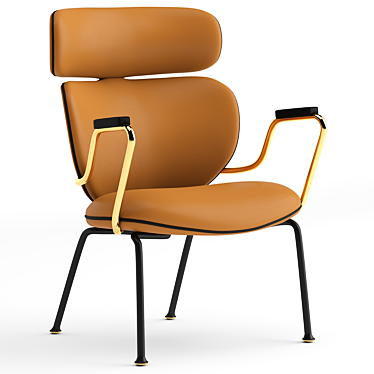 Sleek Black Asia Chair 3D model image 1 