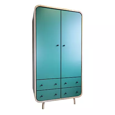  Scandi Green Ash Wardrobe 3D model image 1 