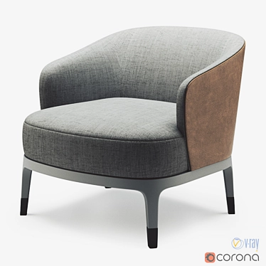 Elegant Lungotevere Armchair: Modern Design 3D model image 1 