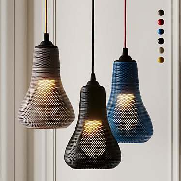 Elegant Kayans Pendant Light 3D model image 1 