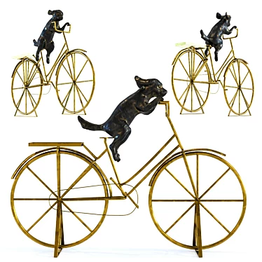 Whimsical Dog Bicycle Décor 3D model image 1 
