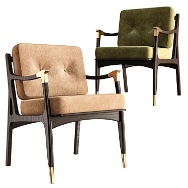 Elegant Haverhill Velvet Armchair 3D model image 1 