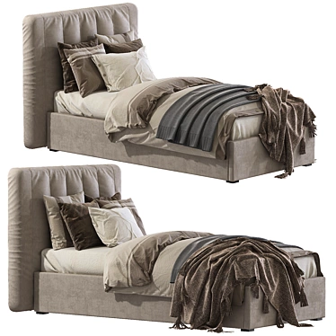 Elegant Modena Bed - 90x200 cm 3D model image 1 