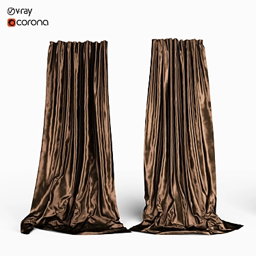 Luxurious Silk Curtains 3D model image 1 