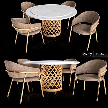 Versatile Table Chair Set 3D model image 1 