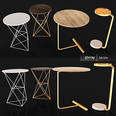 Modern Metal Side Tables 3D model image 1 