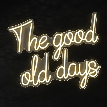 Vintage LED Text Sign: The Good Old Days 3D model image 1 