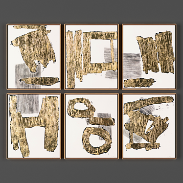 6-Piece Frame Collection, Various Sizes, Textured 3D model image 1 