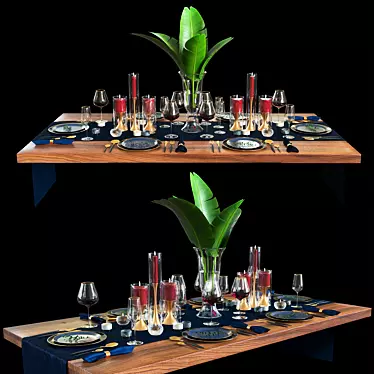 Premium Table Set for Stunning Close-Up Renders 3D model image 1 