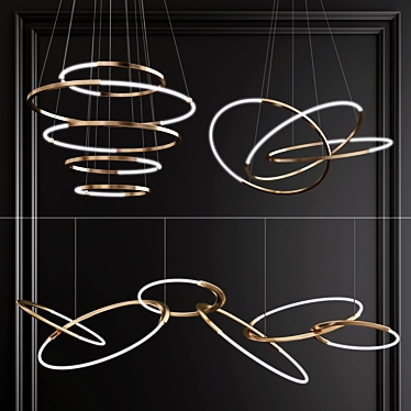 Contemporary Round Chandelier 3D model image 1 