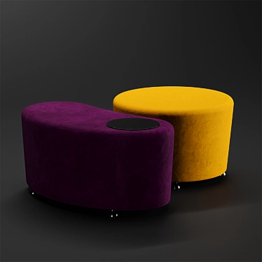 Dumbo Velvet Chrome Pouf 3D model image 1 