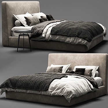 Modern Minotti Powell Bed 3D model image 1 
