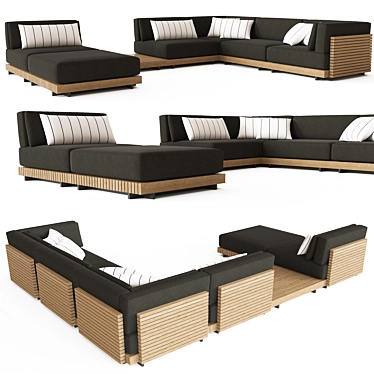 Luxury CAICOS Sofa: Elegant and Comfortable 3D model image 1 